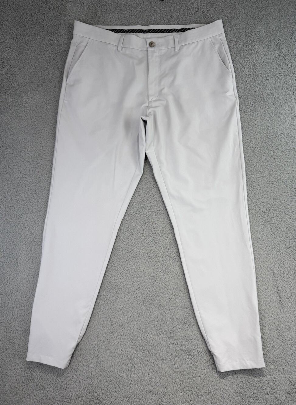 Primo Golf Jogger Pants Men 38x30 Tall White Gray Ankle Zip Performance Stretch